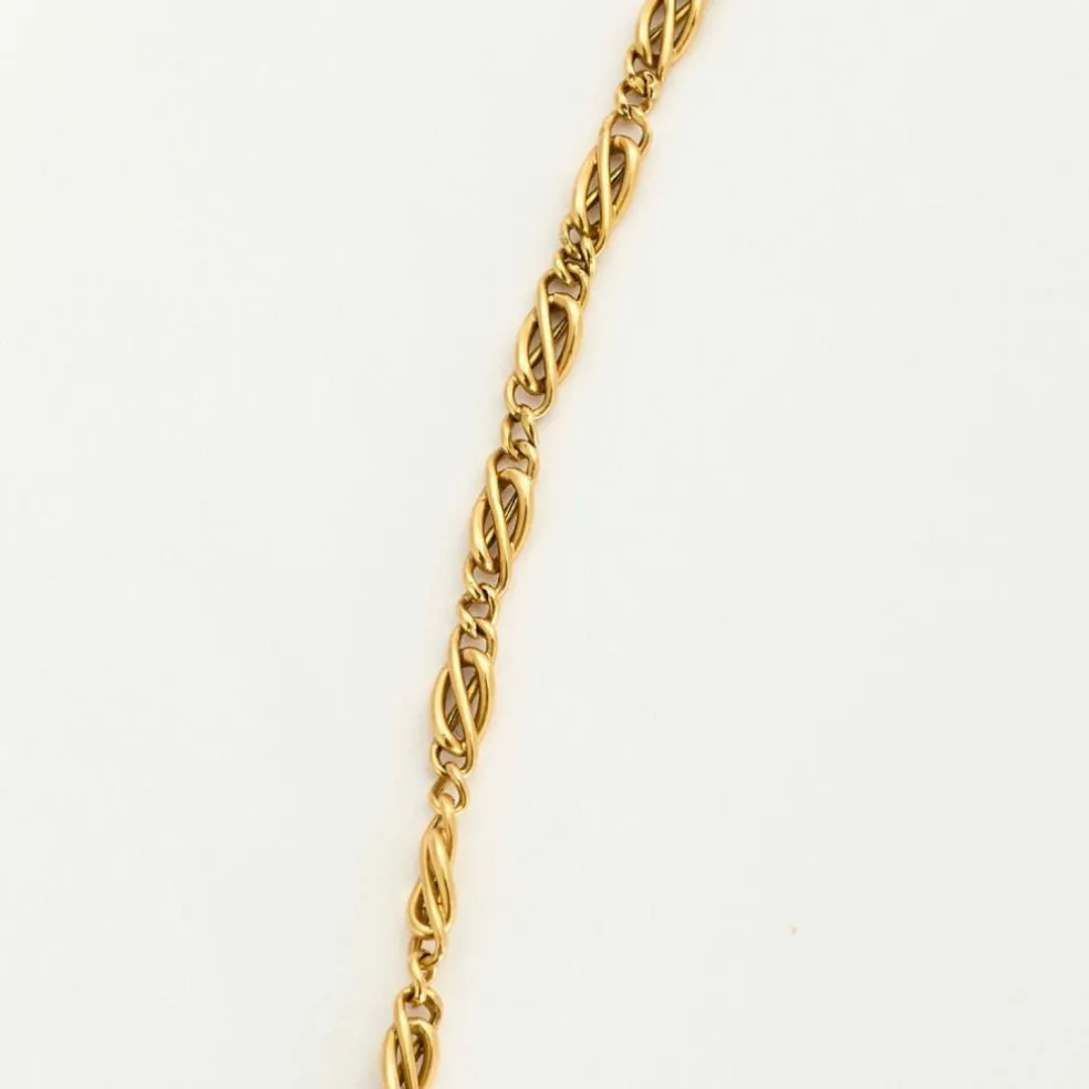 Collier maille alternée or jaune