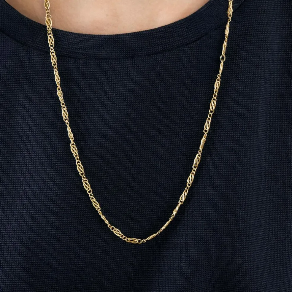 Collier maille alternée or jaune