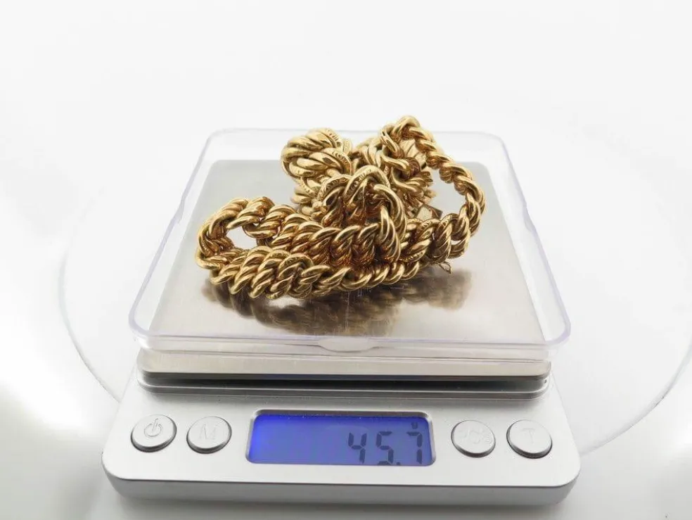 collier maille americaine en or jaune 18k 45.7gr t49