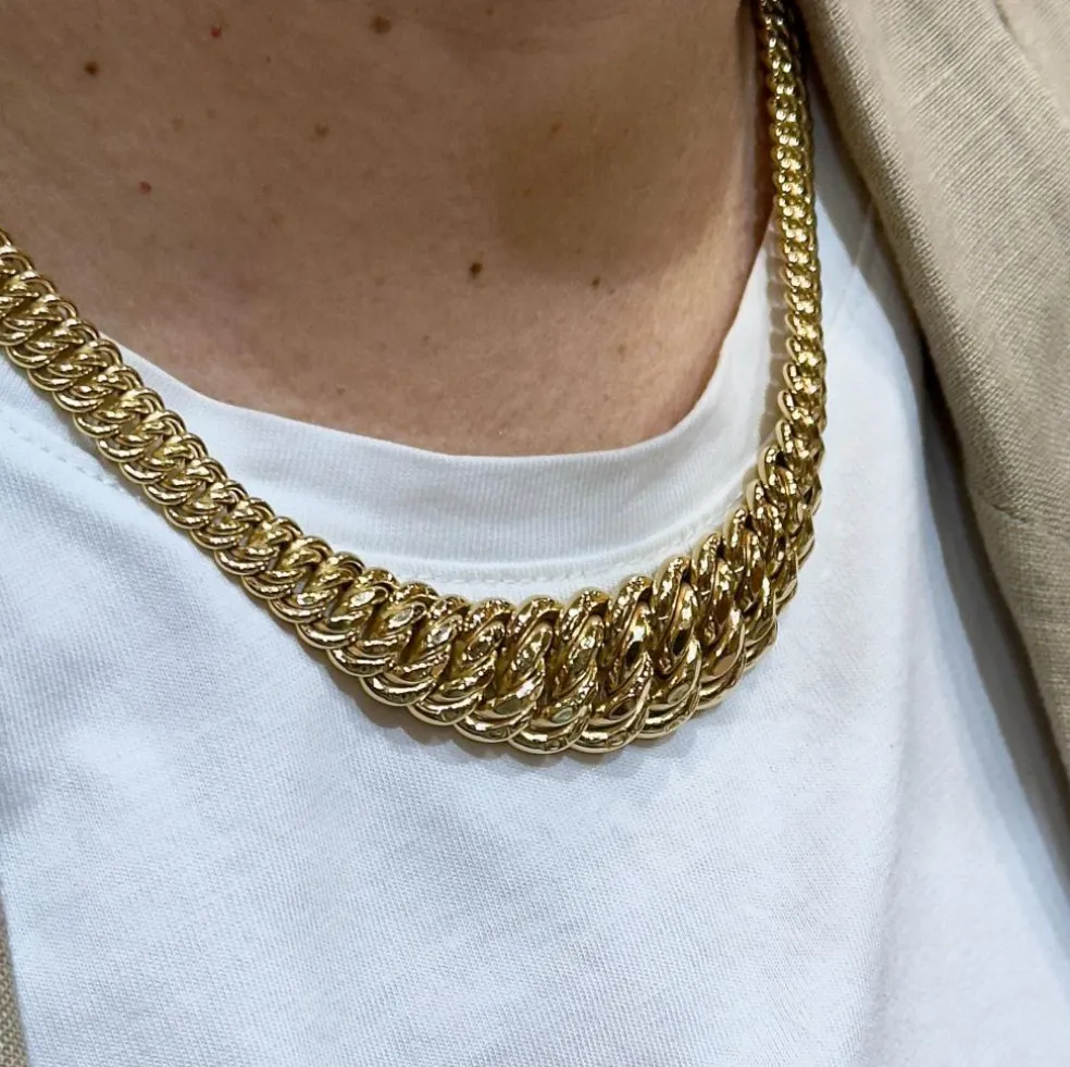 Collier maille américaine or jaune