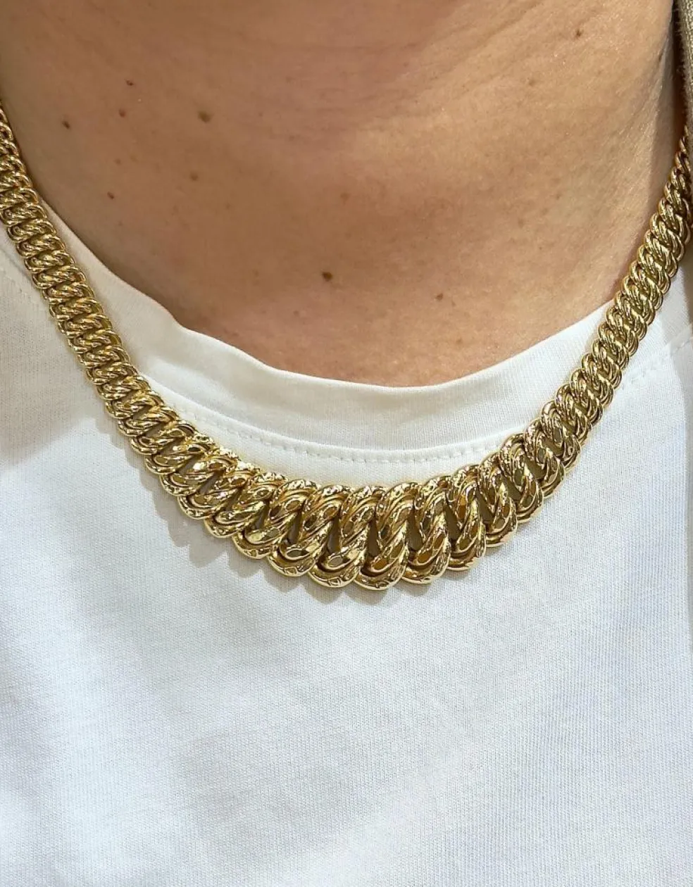 Collier maille américaine or jaune