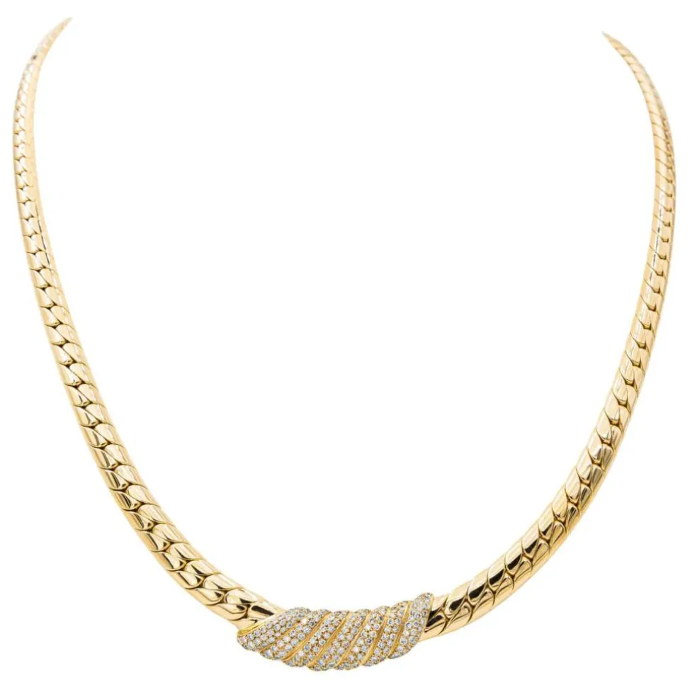 Collier Maille anglaise Or jaune Diamant