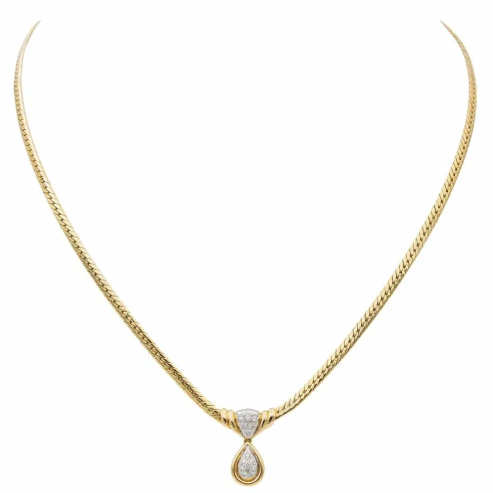 Collier Maille anglaise Or jaune Diamant