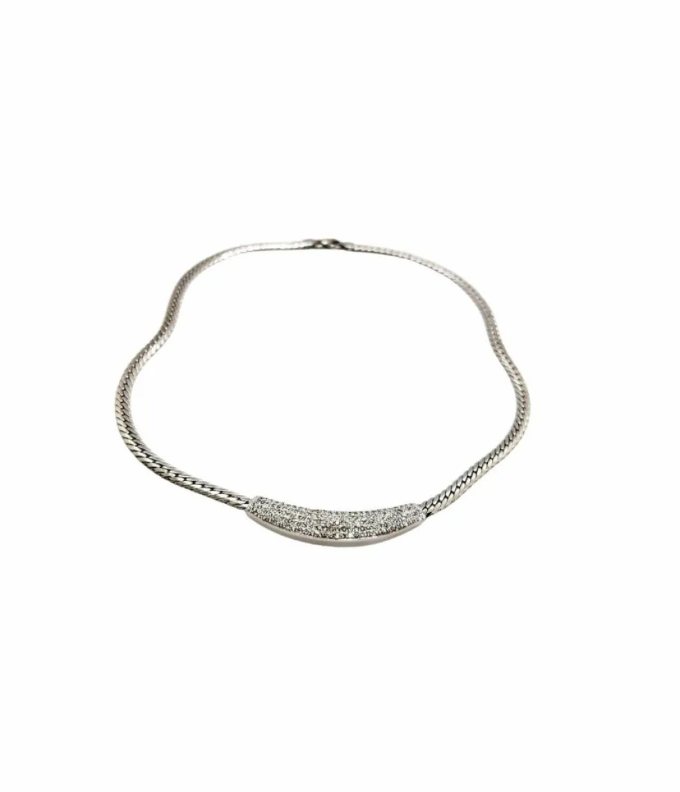 Collier Maille anglaise Or blanc Diamant