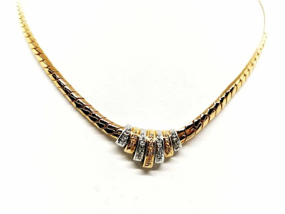 Collier Maille anglaise Or jaune Diamant