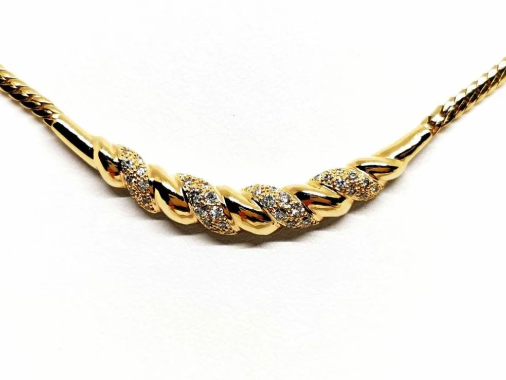 Collier Maille anglaise Or jaune Diamant