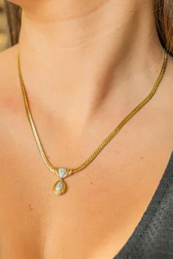 Collier Maille anglaise Or jaune Diamant