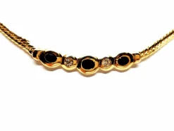 Collier Maille anglaise Or jaune Saphir