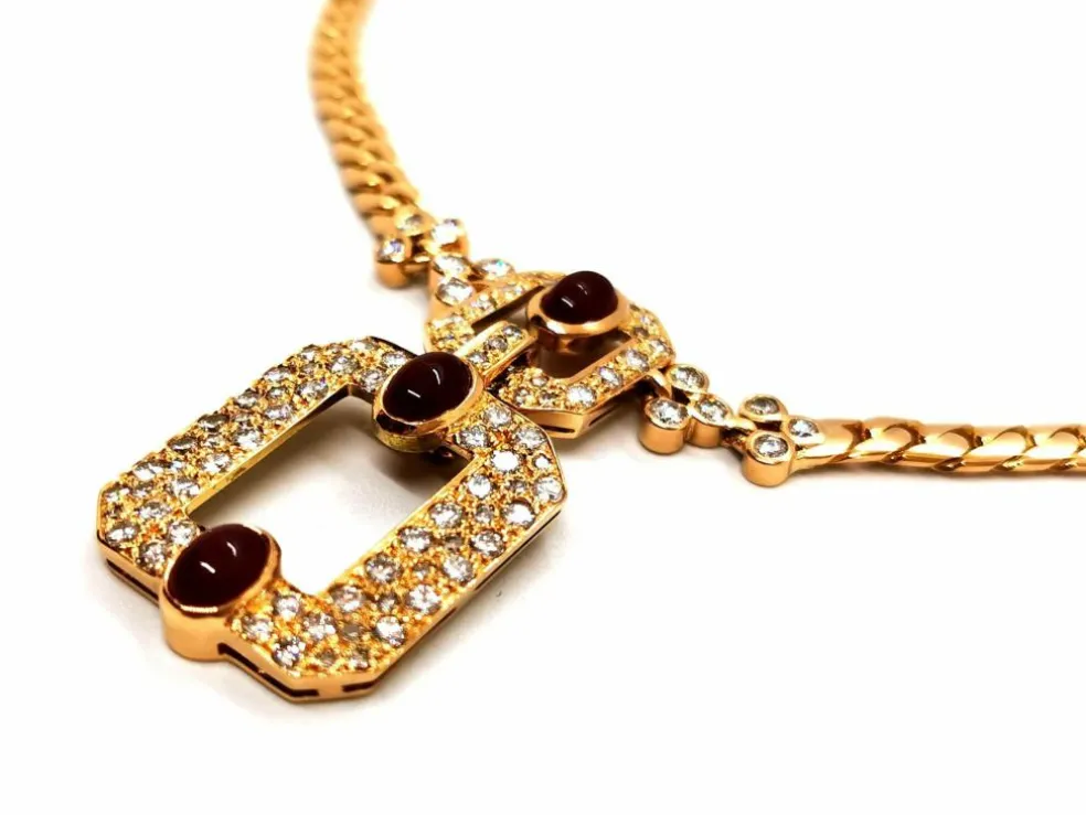 Collier Maille anglaise Or jaune Rubis