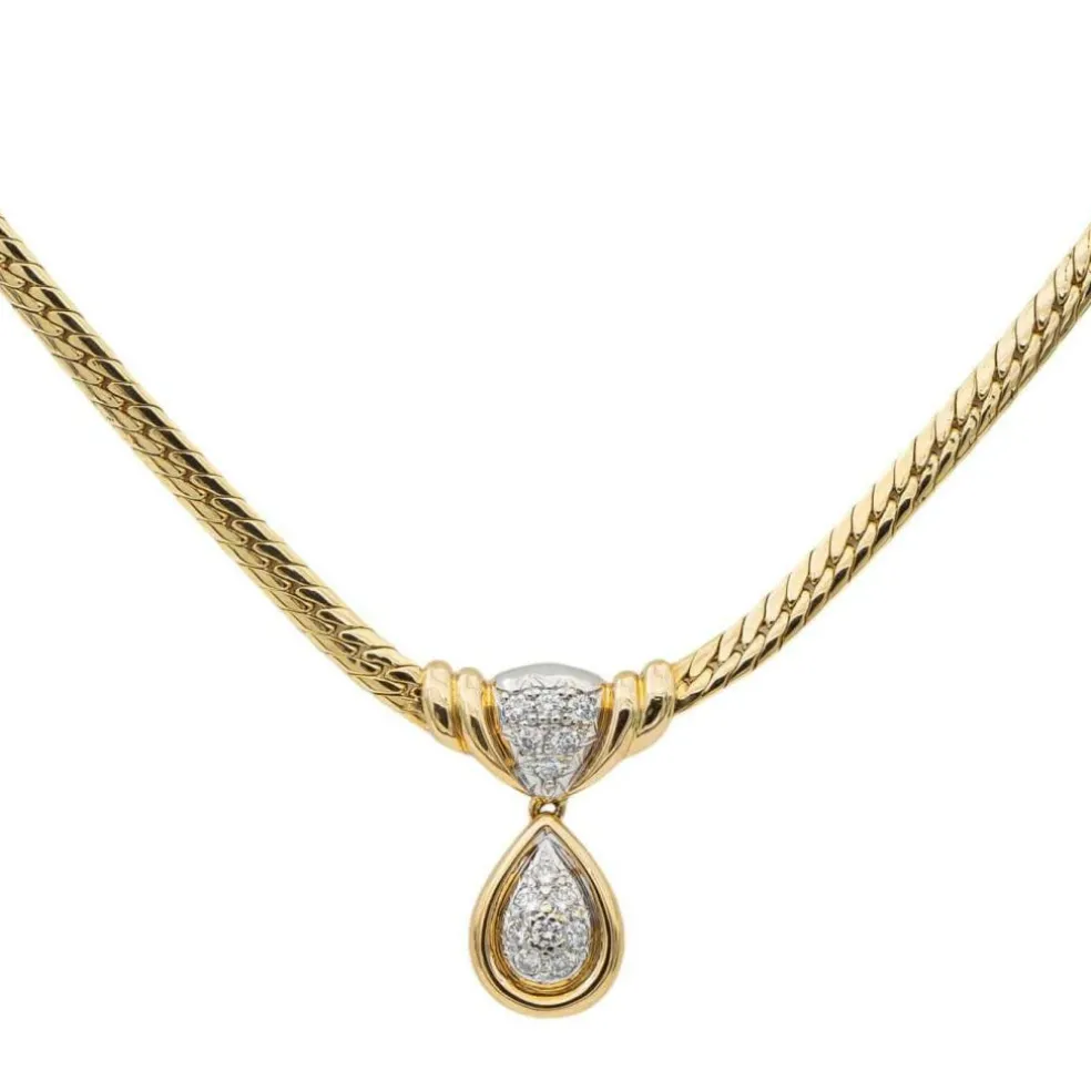 Collier Maille anglaise Or jaune Diamant