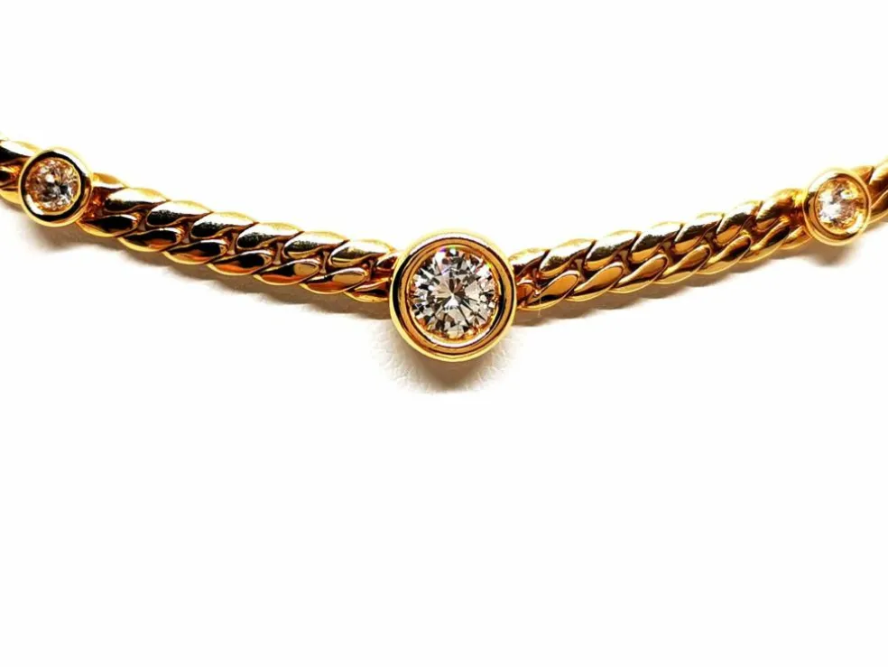Collier Maille anglaise Or jaune Diamant