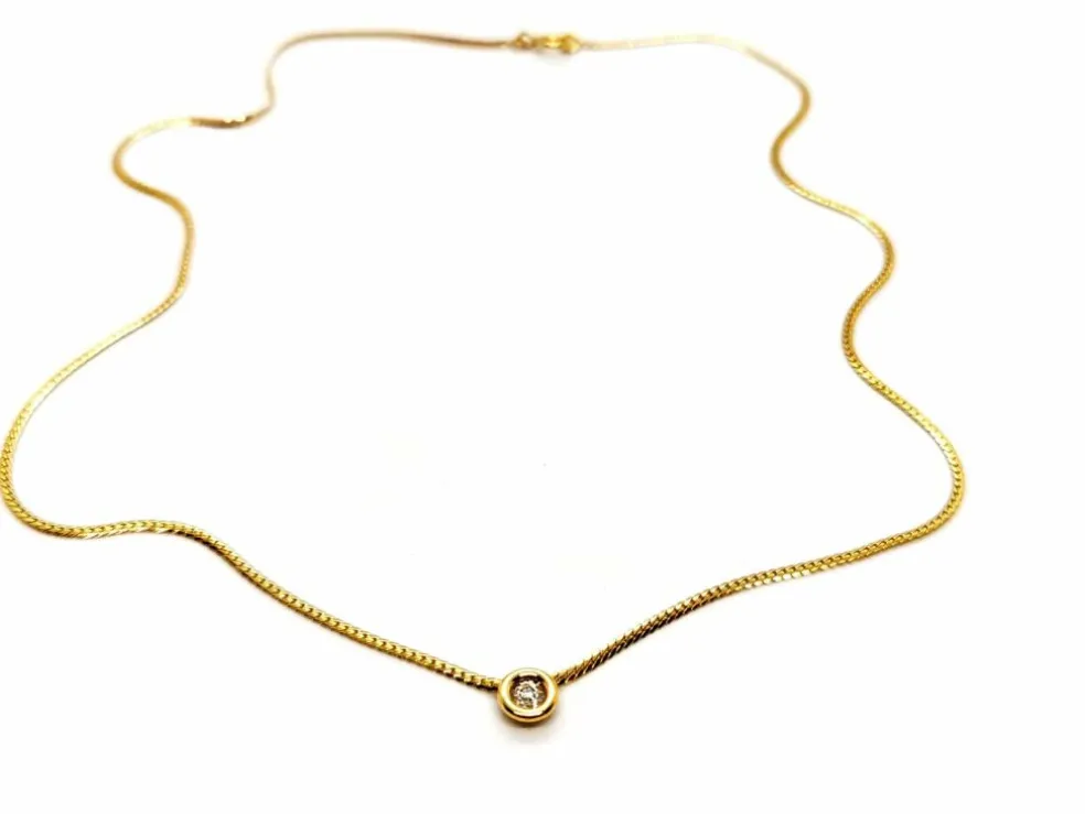 Collier Maille anglaise Or jaune Diamant