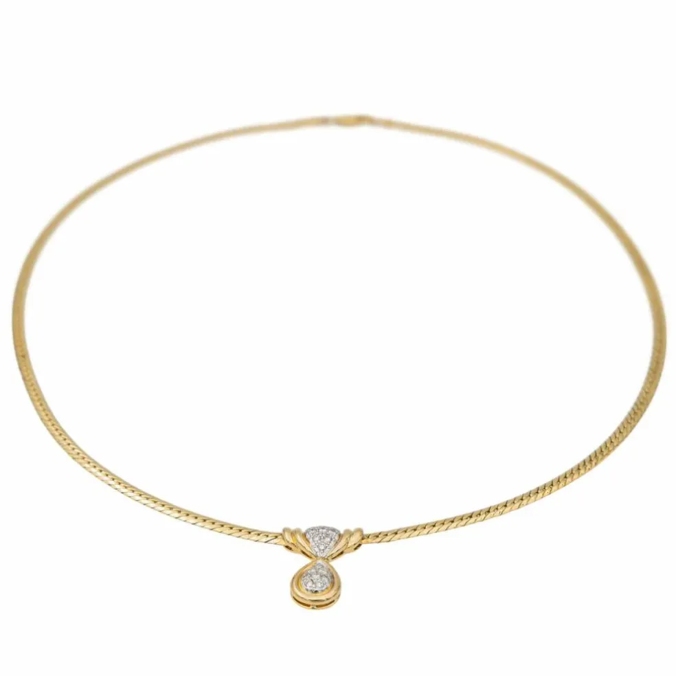 Collier Maille anglaise Or jaune Diamant