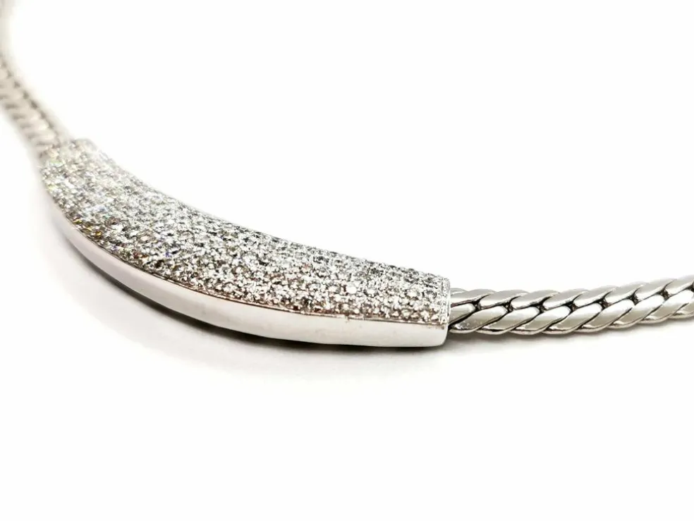 Collier Maille anglaise Or blanc Diamant