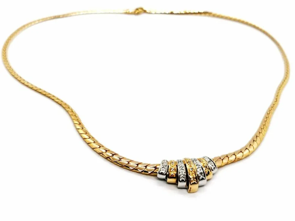 Collier Maille anglaise Or jaune Diamant