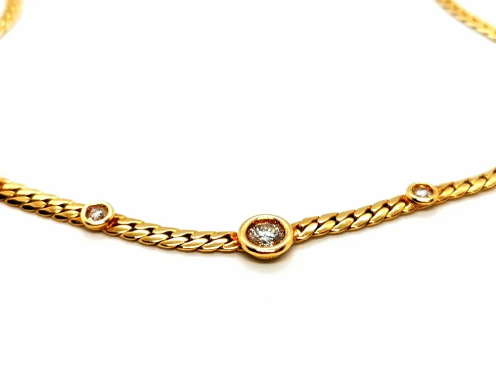 Collier Maille anglaise Or jaune Diamant