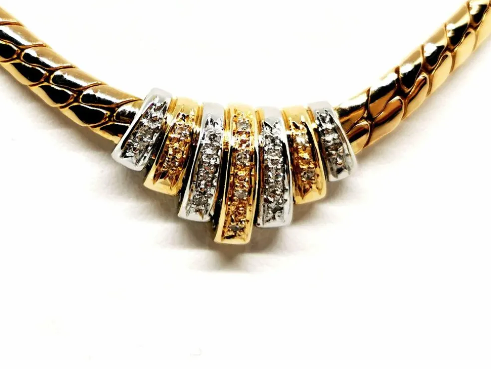 Collier Maille anglaise Or jaune Diamant