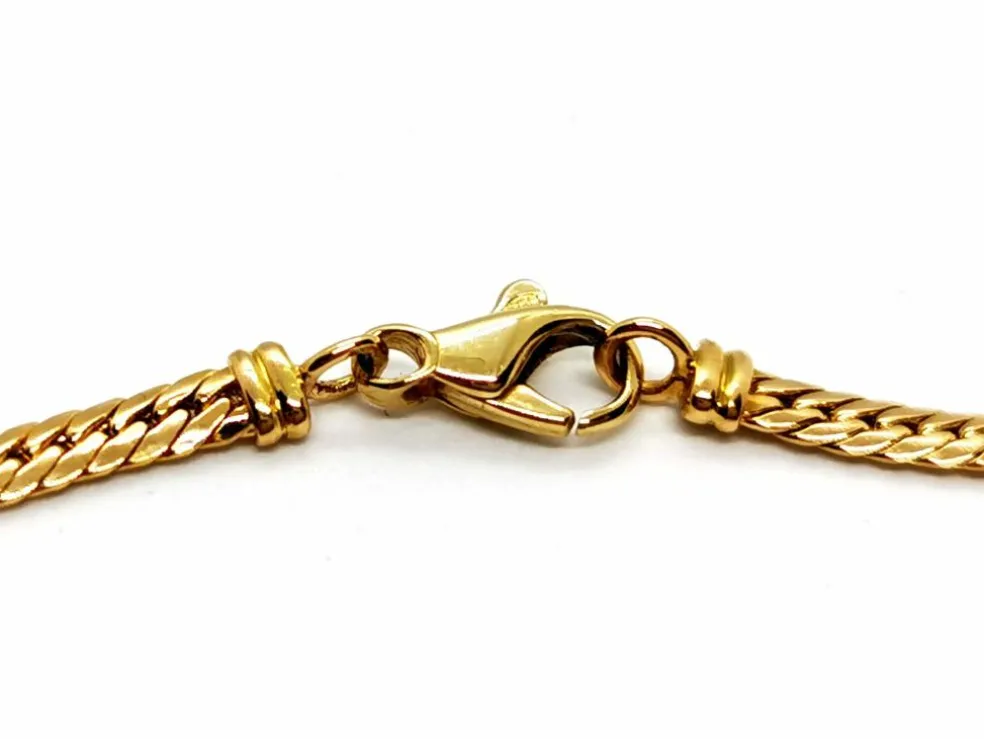 Collier Maille anglaise Or jaune Saphir