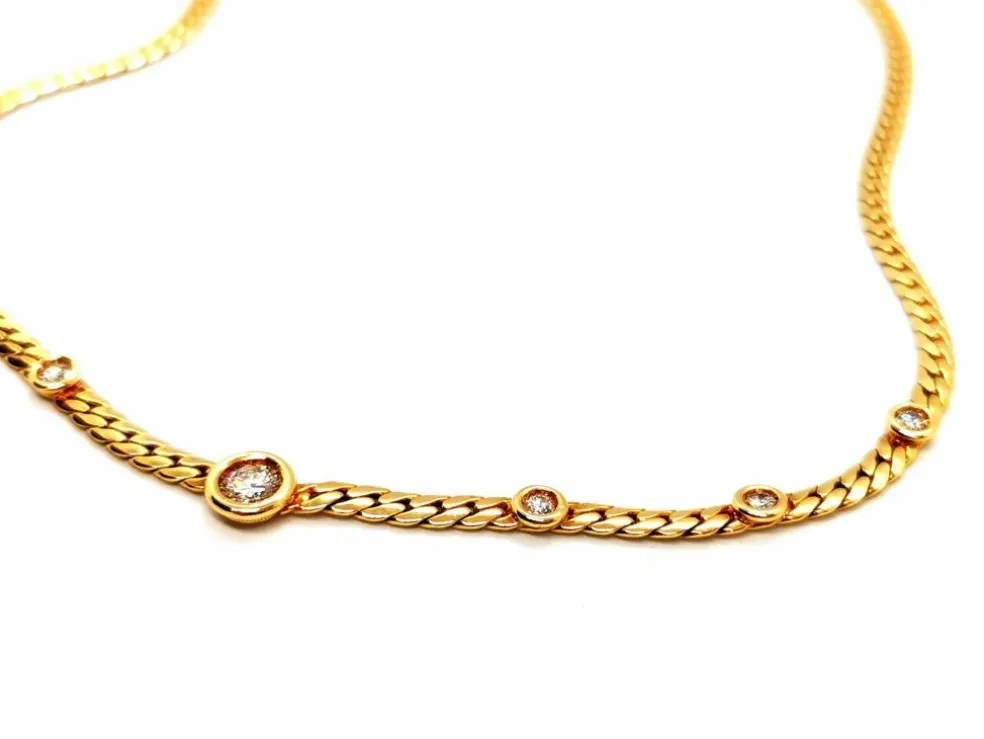 Collier Maille anglaise Or jaune Diamant
