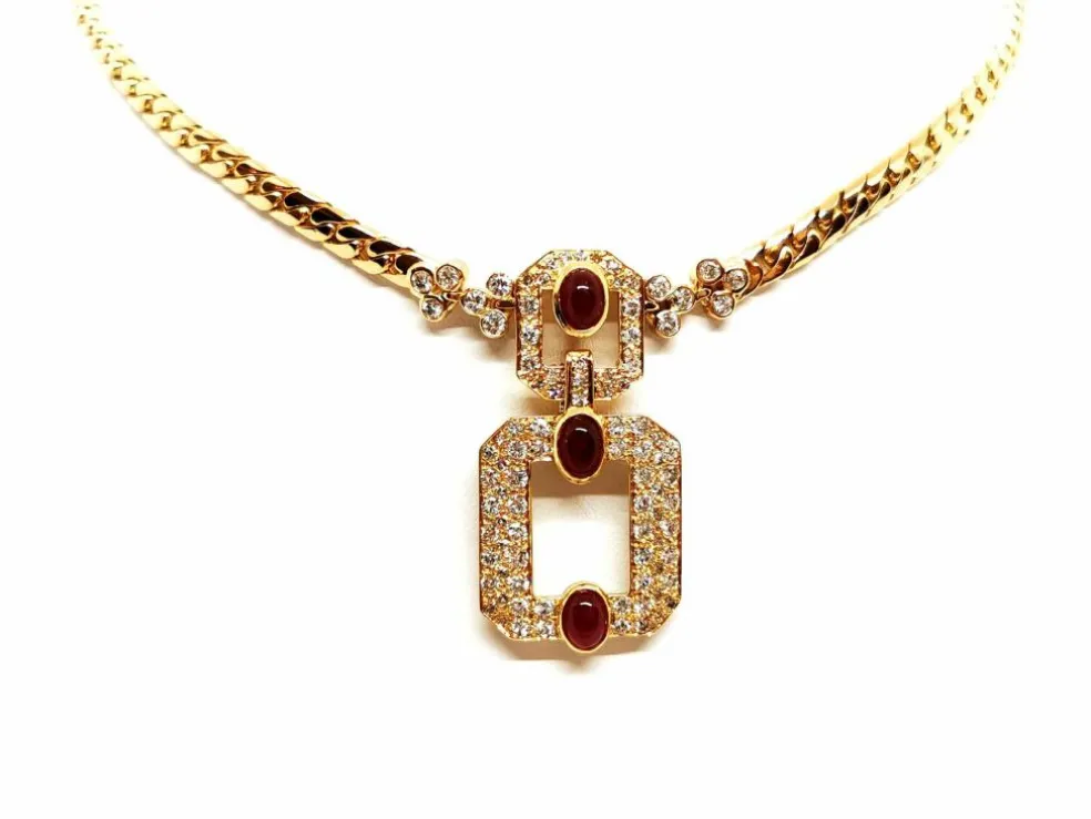 Collier Maille anglaise Or jaune Rubis