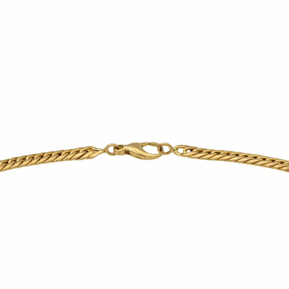 Collier Maille anglaise Or jaune Emeraude