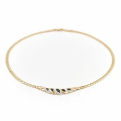 Collier Maille anglaise Or jaune Saphir