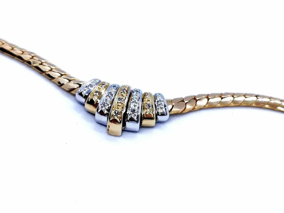 Collier Maille anglaise Or jaune Diamant