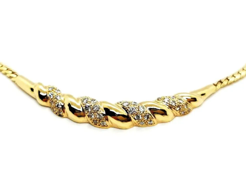 Collier Maille anglaise Or jaune Diamant