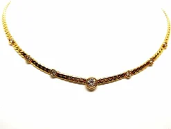 Collier Maille anglaise Or jaune Diamant