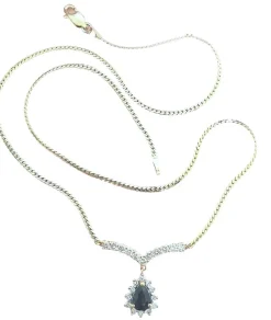 Collier maille Anglaise Saphir Diamants