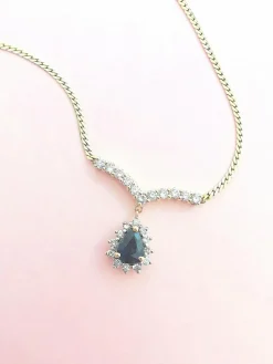 Collier maille Anglaise Saphir Diamants