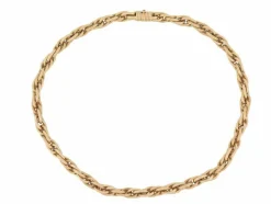 collier maille corde 42 cm en or jaune