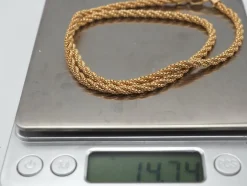 Collier maille corde or jaune