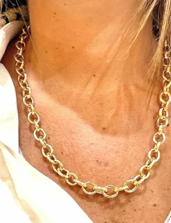 Collier maille Créole jaseron or jaune