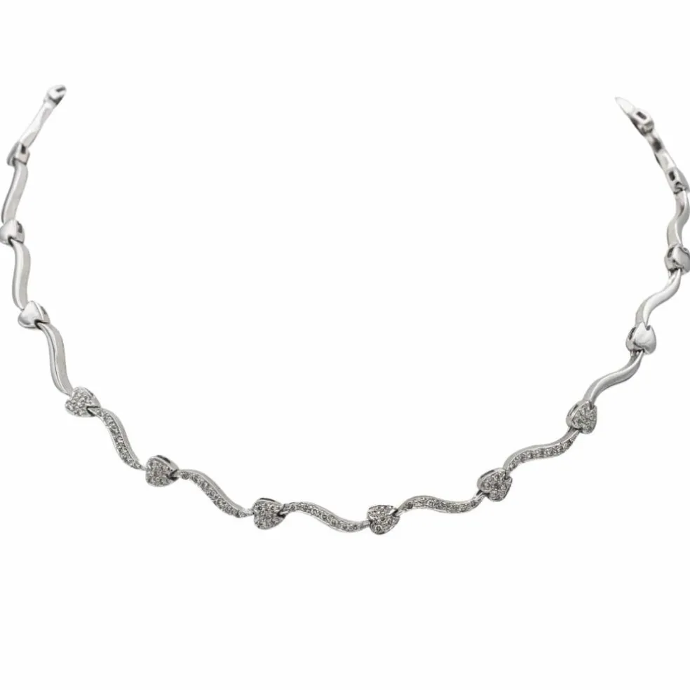 Collier Maille fantaisie Or blanc Diamant
