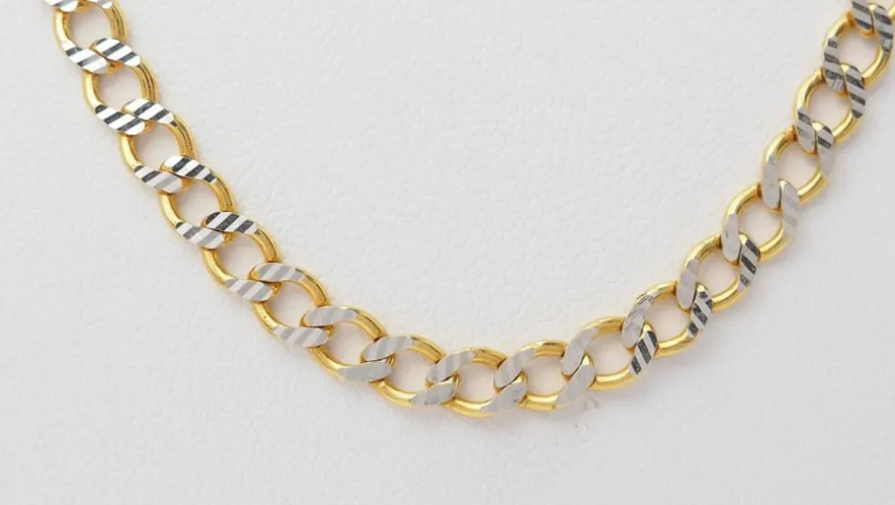 Collier maille fantaisie en or jaune