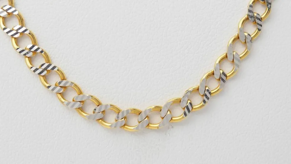 Collier maille fantaisie en or jaune
