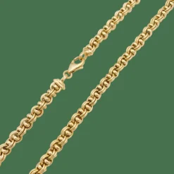 Collier maille fantaisie en or jaune.