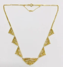 Collier maille filigrane or jaune