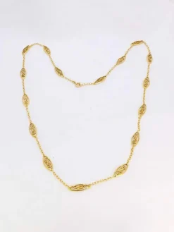 Collier maille filigrane or jaune