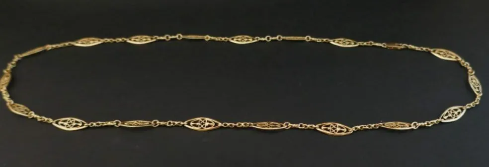Collier Maille Filigrane en Or Jaune