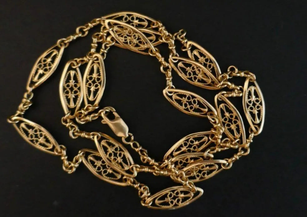 Collier Maille Filigrane en Or Jaune