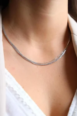 Collier Maille forçat Or blanc