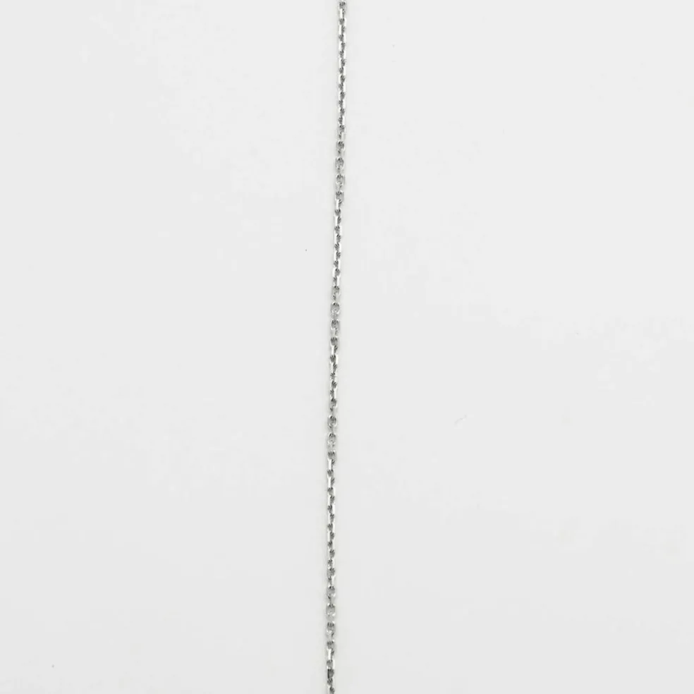 Collier maille forçat or gris et diamant