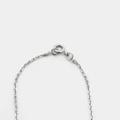 Collier maille forçat or gris et diamant