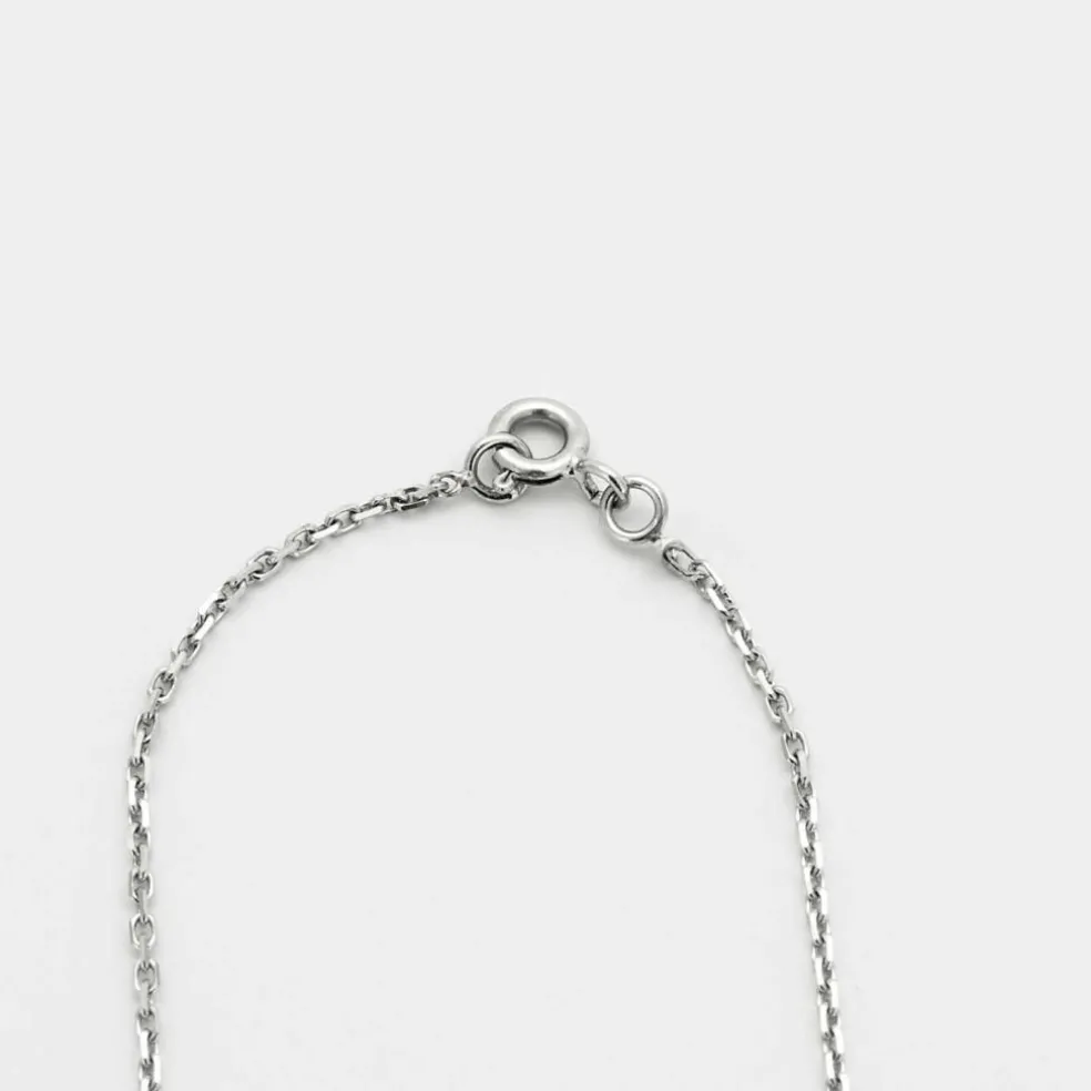 Collier maille forçat or gris et diamant