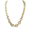 Collier maille forçat ronde en chute en or jaune