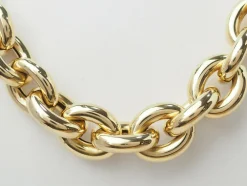 Collier maille forçat ronde en chute en or jaune