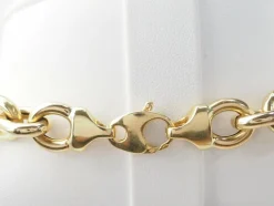 Collier maille forçat ronde en chute en or jaune