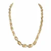 Collier maille forcat limée en chute en or jaune et diamant